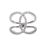18K White Gold Interlocking Diamond Ring